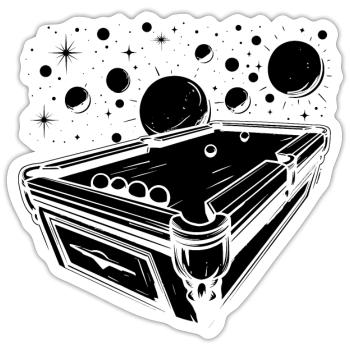 Cartoon Billard - Sticker Größe S (10 x 10 cm) - Mattweiß - Vorne