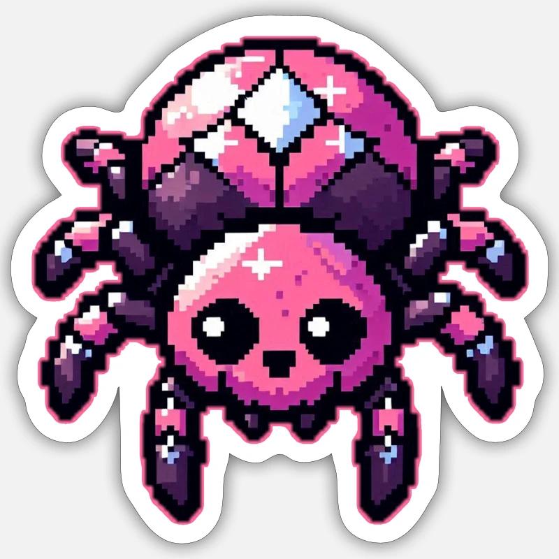 Cute Pixel Spider - Sticker size S (10 x 10 cm) - white matte