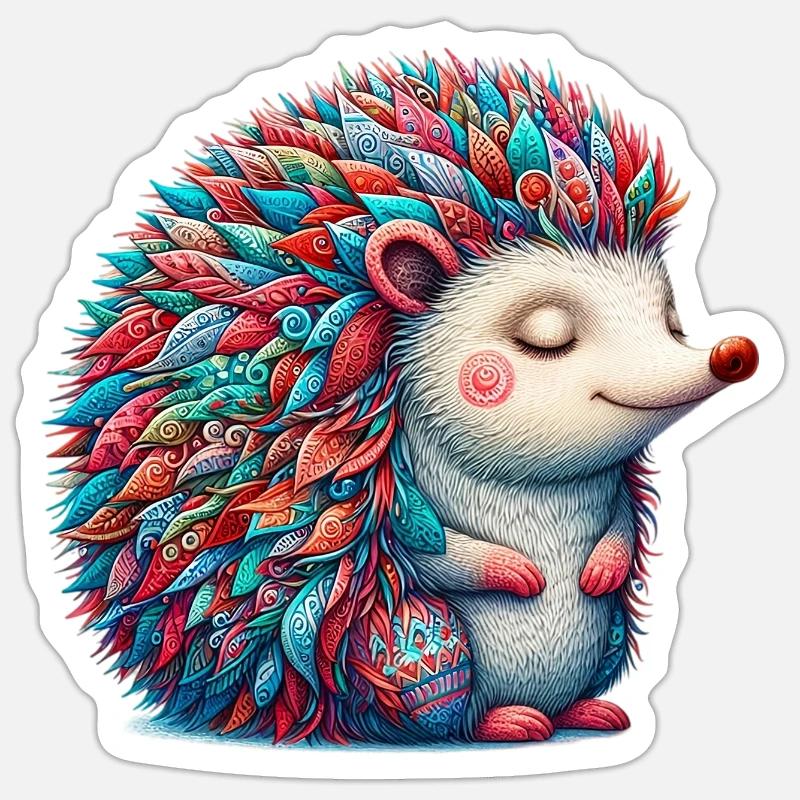 Igel - Sticker Größe S (10 x 10 cm) - Mattweiß