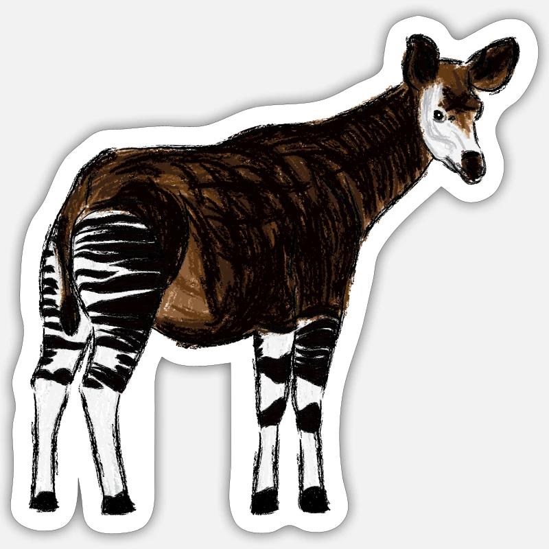 Okapi I - Sticker Größe S (10 x 10 cm) - Mattweiß