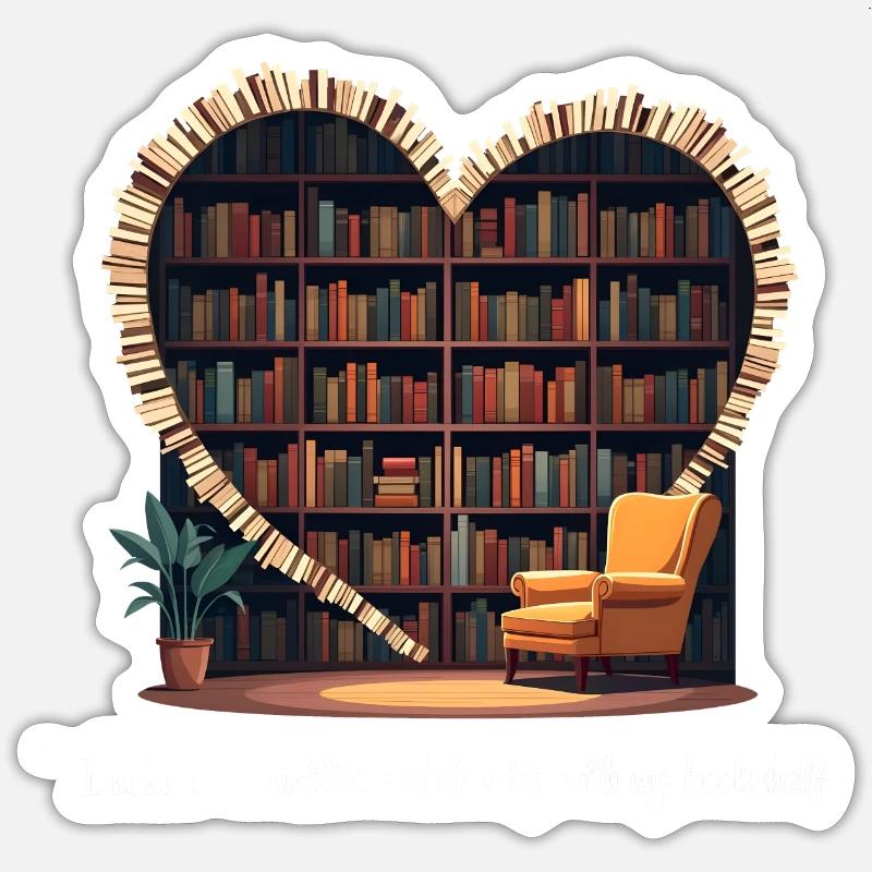 I'm in a committed relationship with my bookshelf Sticker size S (10 x 10 cm)