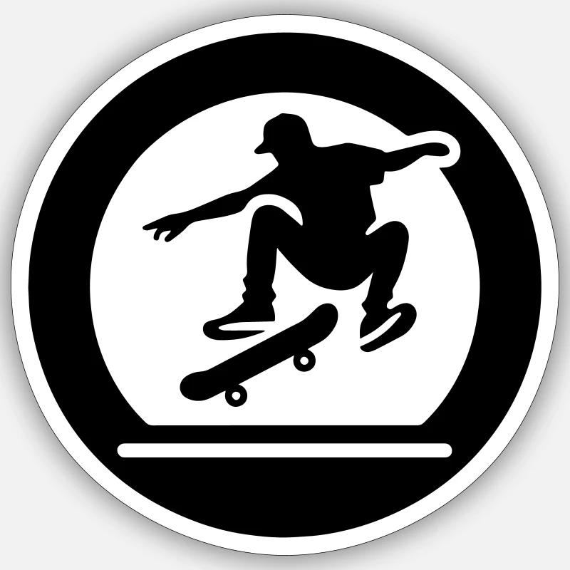 Skateboarder Flip - Sticker Größe S (10 x 10 cm) - Mattweiß