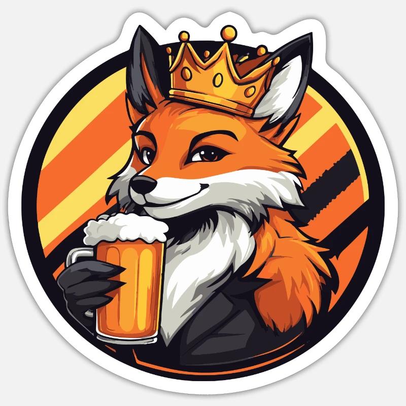 Fuchs Bier Comic Sticker Größe S (10 x 10 cm)