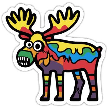 Elch Halloween Comic Lustig - Sticker Größe S (10 x 10 cm) - Mattweiß - Vorne
