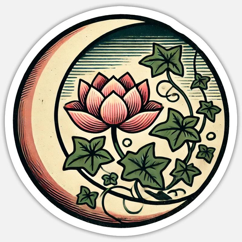 Fleur de lotus - Sticker taille S (10 x 10 cm) - blanc mat