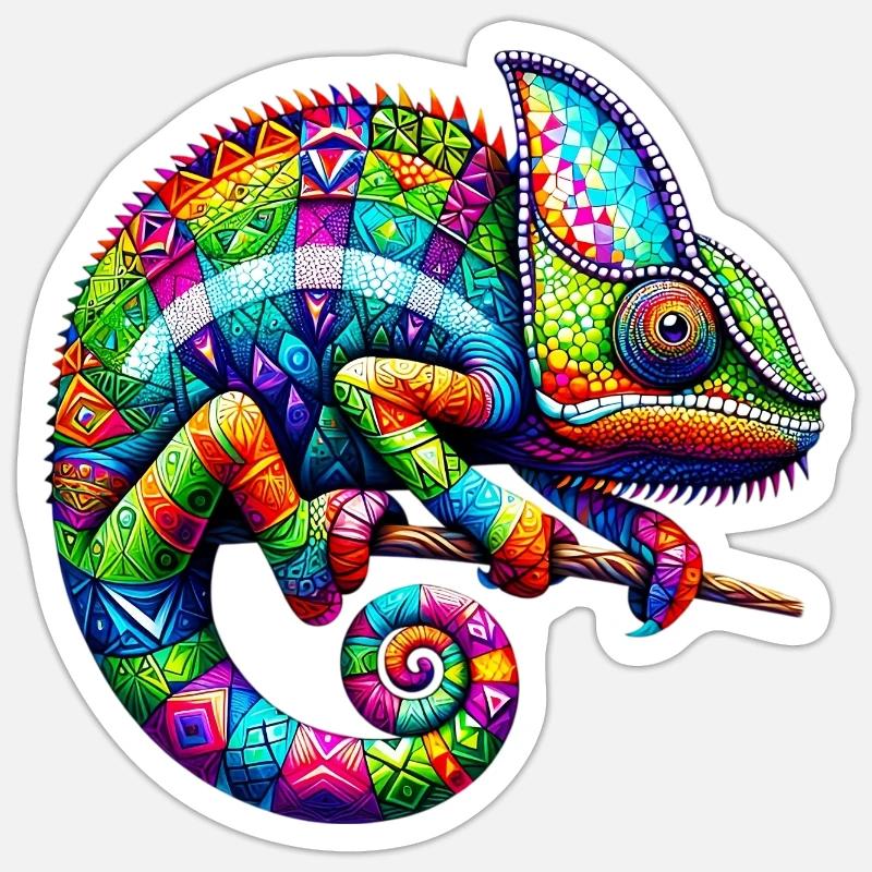 Chameleon - Sticker size S (10 x 10 cm) - white matte