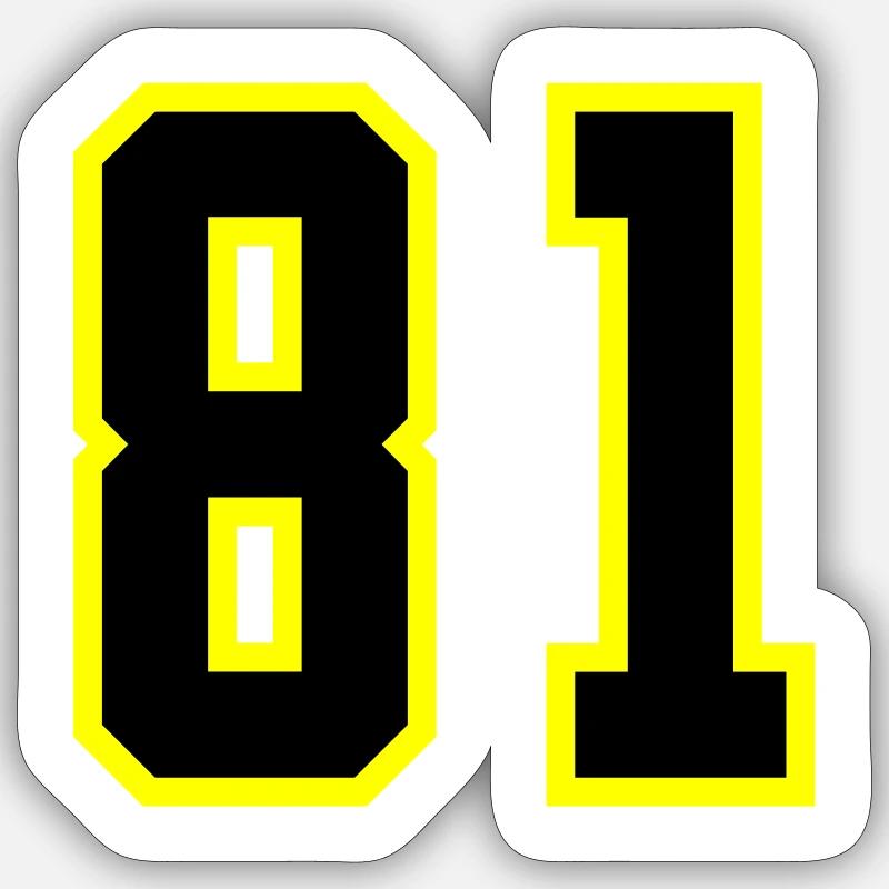 81 Number Jersey Sticker size S (10 x 10 cm)