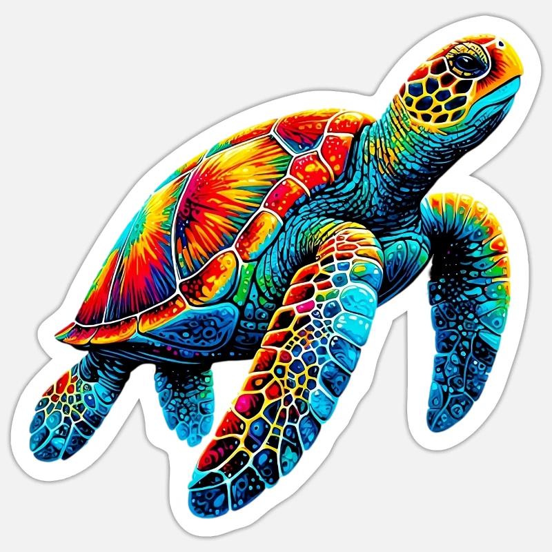Tortue - Sticker taille S (10 x 10 cm) - blanc mat
