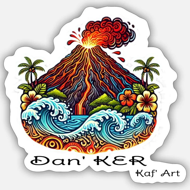 DAN KER 3 - Sticker size S (10 x 10 cm) - white matte