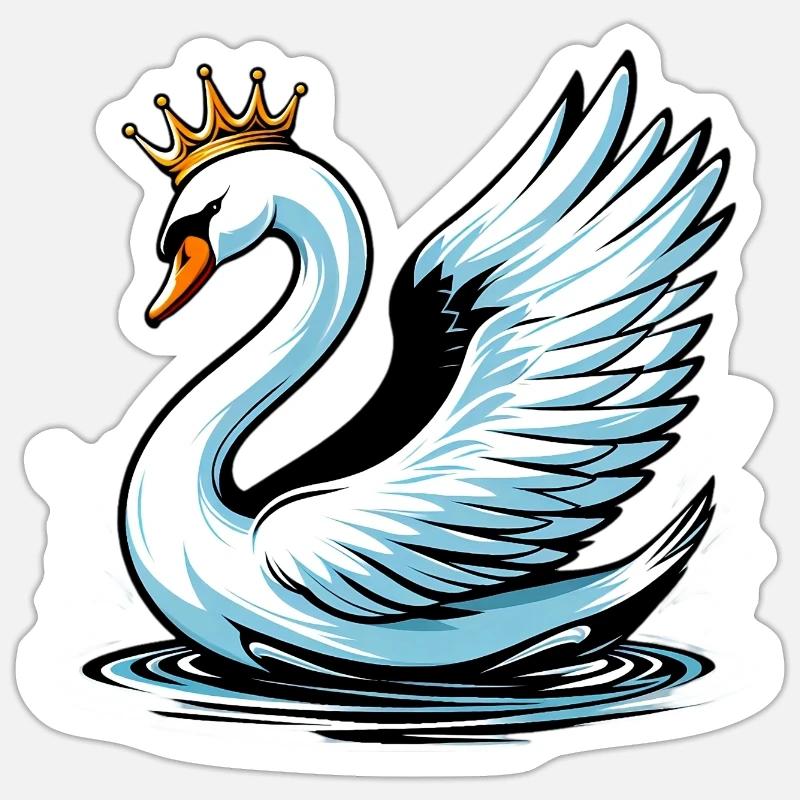 Schwan - Sticker Größe S (10 x 10 cm) - Mattweiß