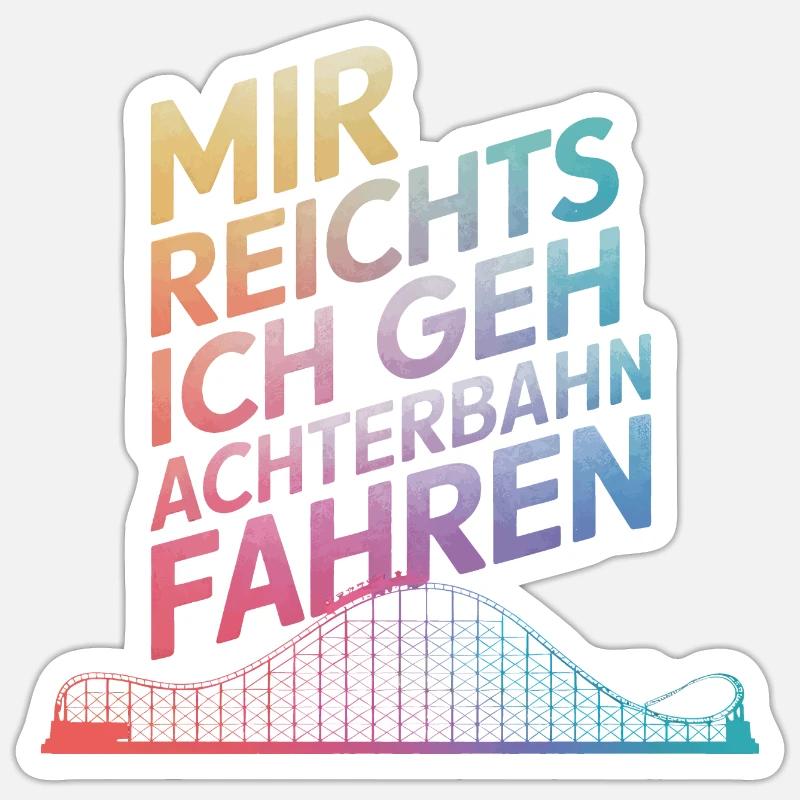 Achterbahn Freizeitpark Roller Coaster Sticker Größe S (10 x 10 cm)