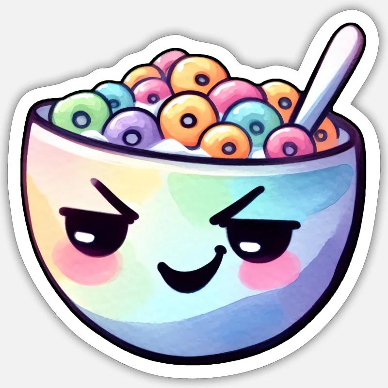 Animated Breakfast Cereal Sticker size S (10 x 10 cm)