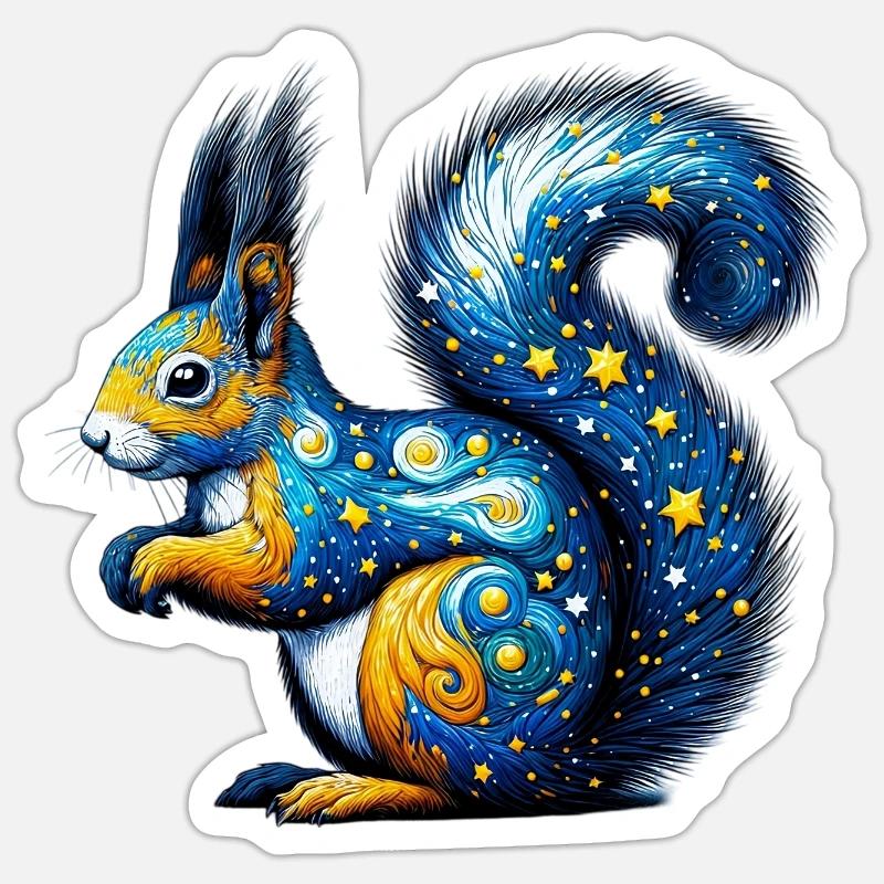 Eichhörnchen Sticker Größe S (10 x 10 cm)