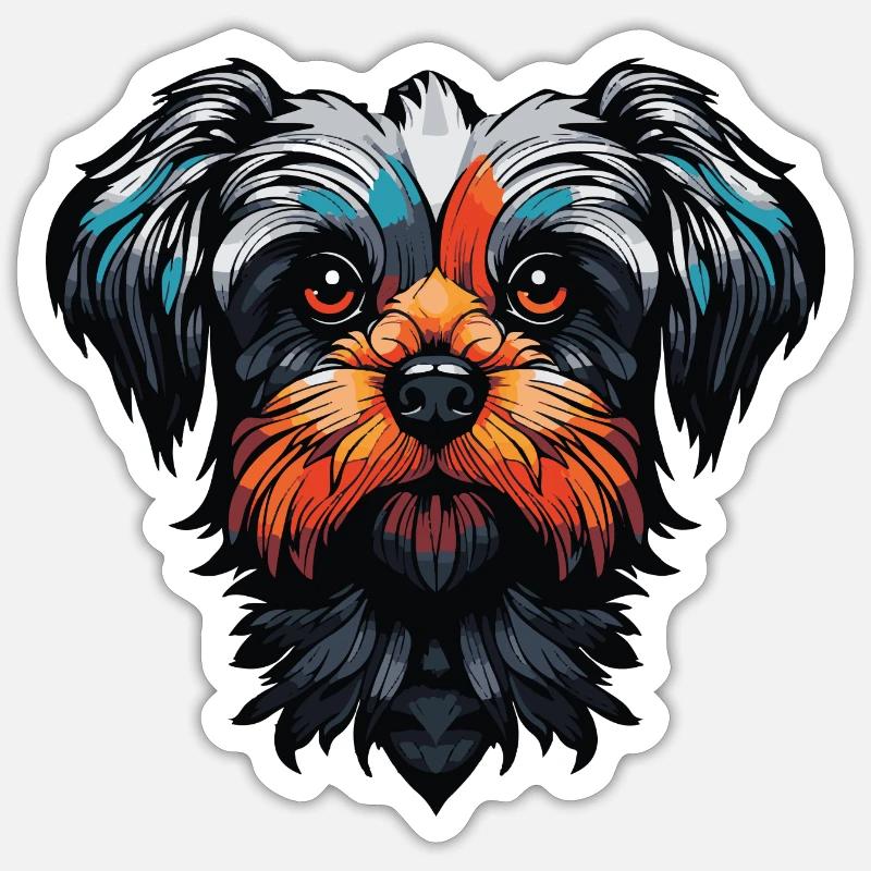 Chien mignon 2 - Sticker taille S (10 x 10 cm) - blanc mat