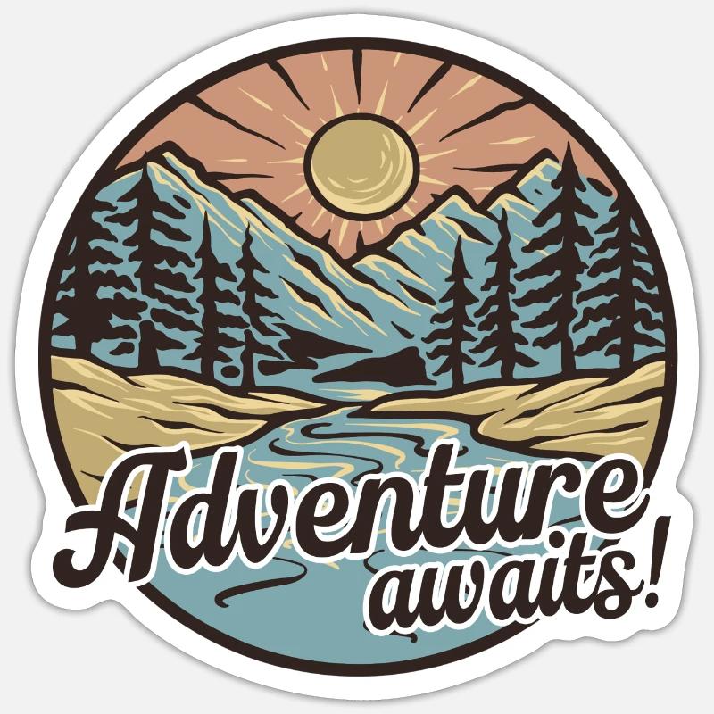 L’aventure vous attend - Sticker taille S (10 x 10 cm) - blanc mat