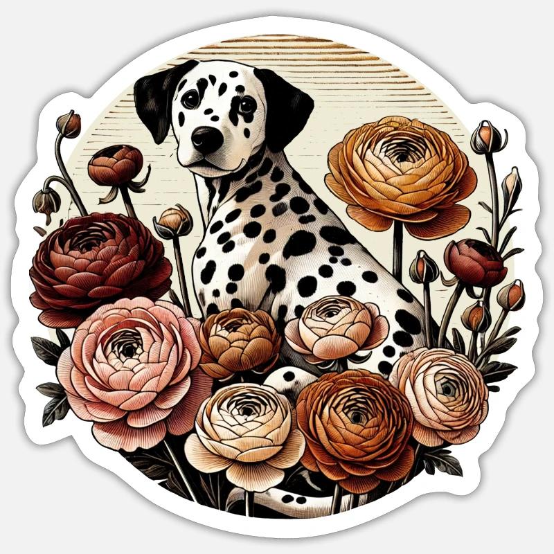 Dalmate - Sticker taille S (10 x 10 cm) - blanc mat