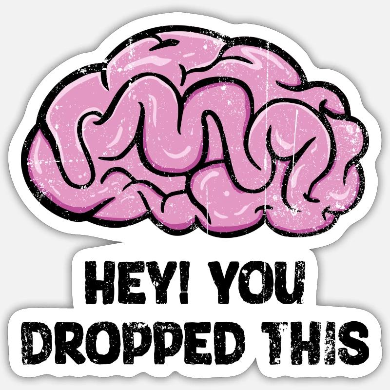 Bubblegum Brain Sketch - Sticker size S (10 x 10 cm) - white matte