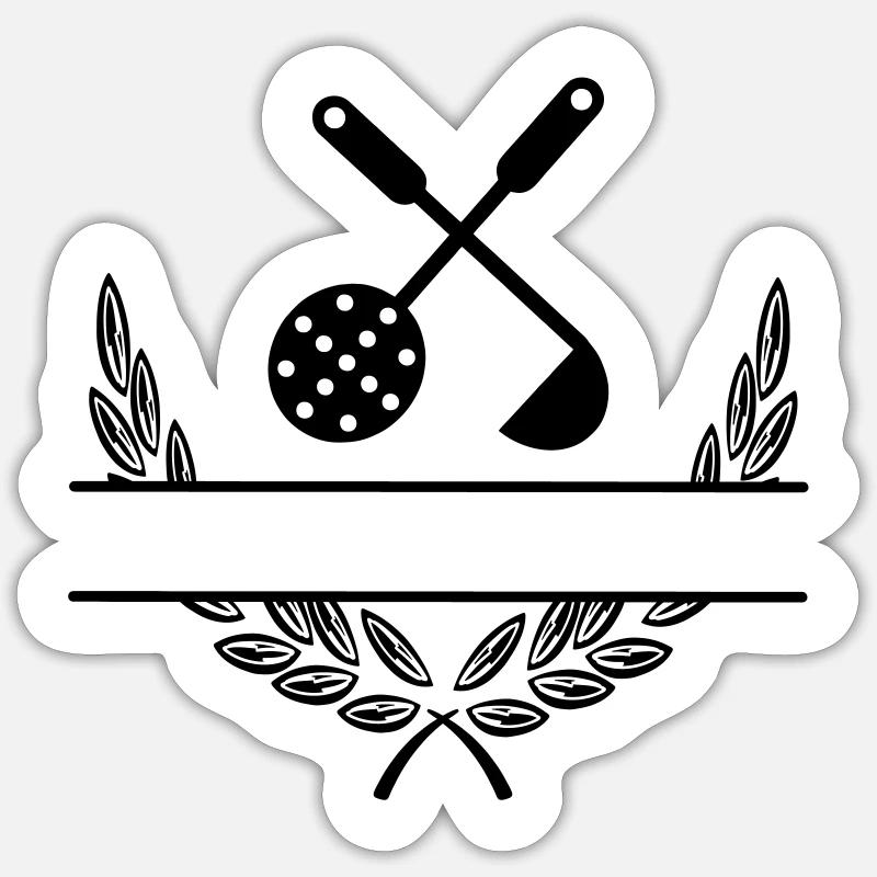 Cook tools in laurel wreath Sticker size S (10 x 10 cm)