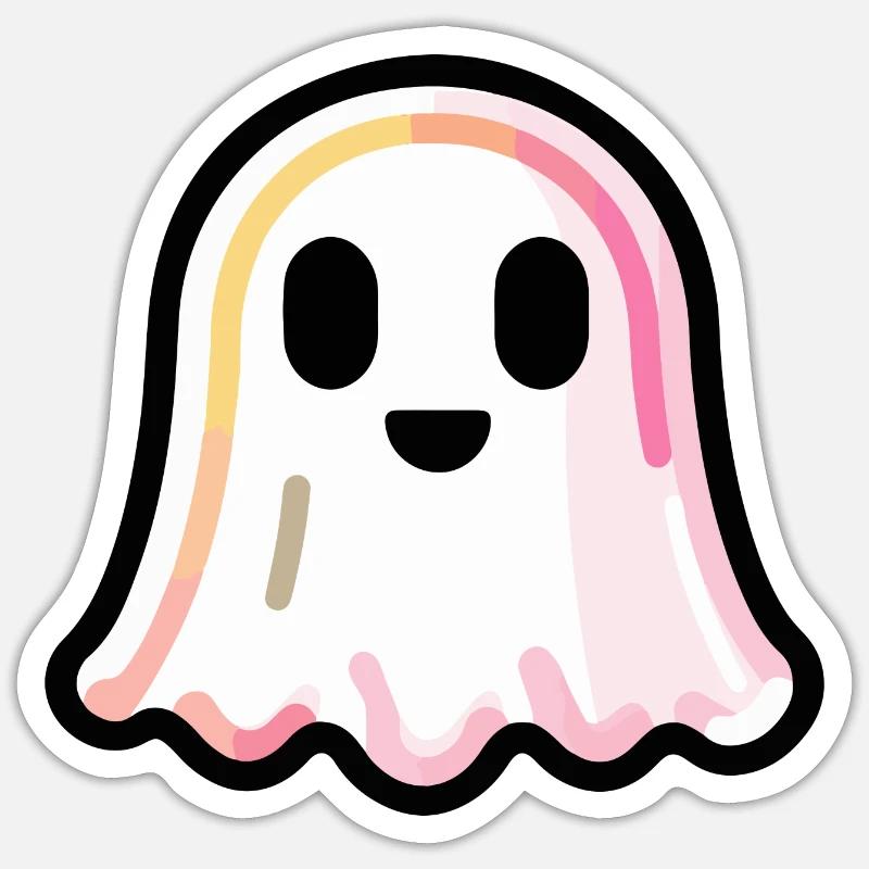 Geist Halloween Witzig Süß - Sticker Größe S (10 x 10 cm) - Mattweiß