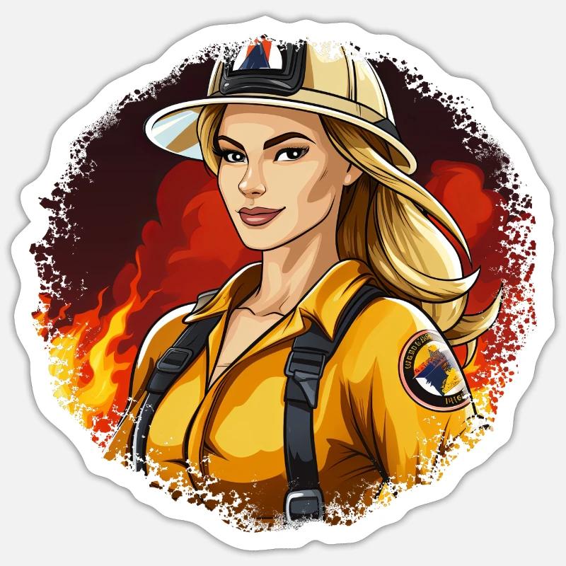 Fire Brigade Firefighter - Sticker size S (10 x 10 cm) - white matte