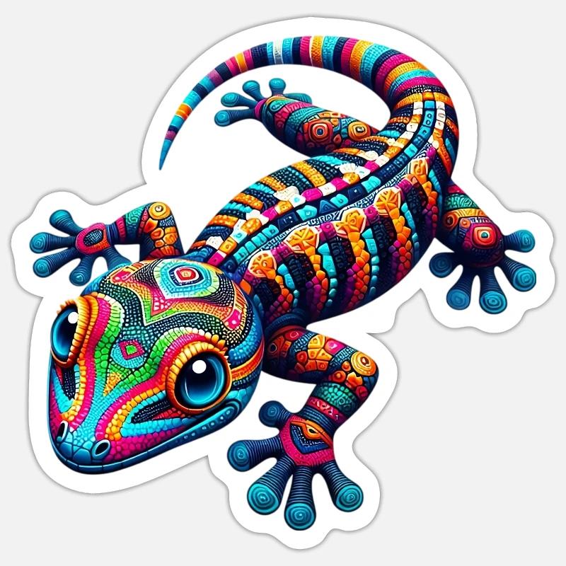 Gecko - Sticker Größe S (10 x 10 cm) - Mattweiß