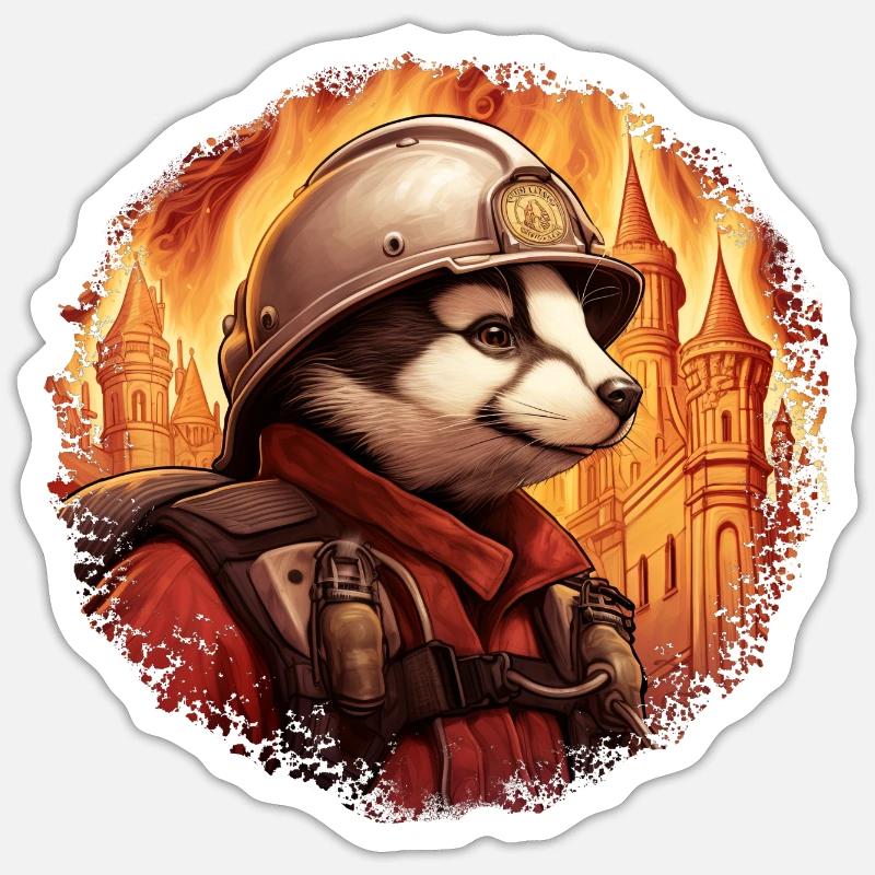 Dachse Fire Brigade - Sticker size S (10 x 10 cm) - white matte