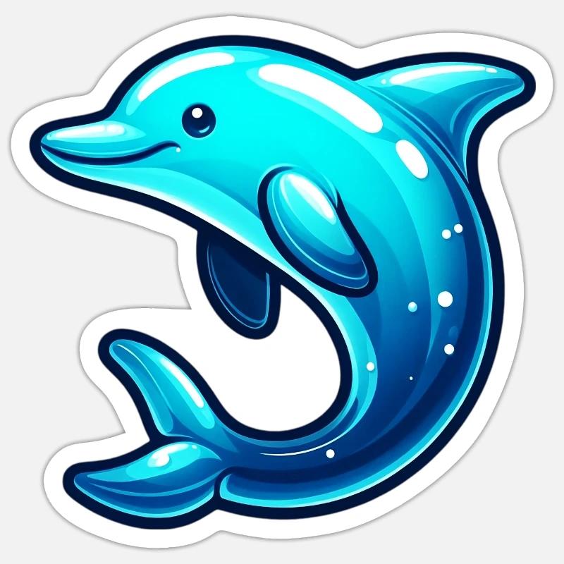 Dolphin - Sticker size S (10 x 10 cm) - white matte