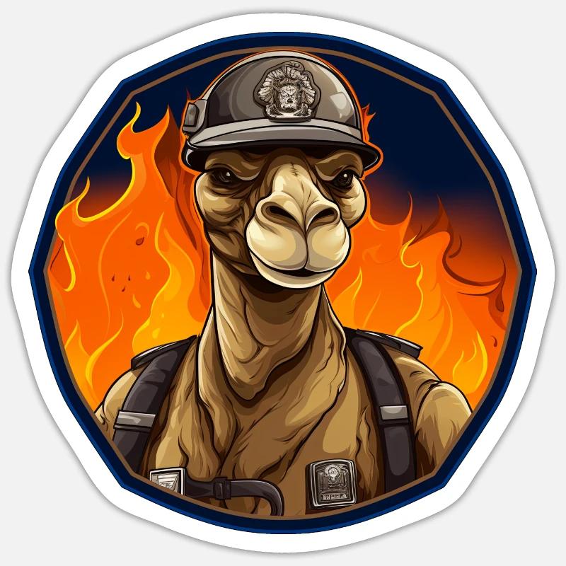 Kamel Feuerwehr Sticker Größe S (10 x 10 cm)