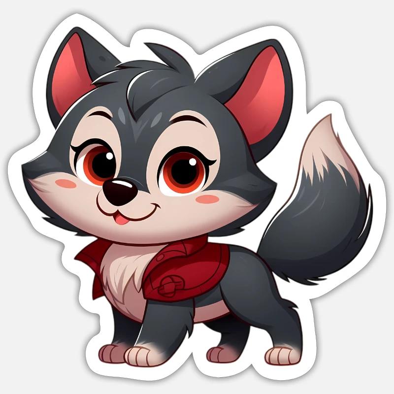 Wolf 9 - Sticker size S (10 x 10 cm) - white matte