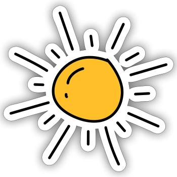 Sonne zweifarbig - Sticker Größe S (10 x 10 cm) - Mattweiß - Vorne