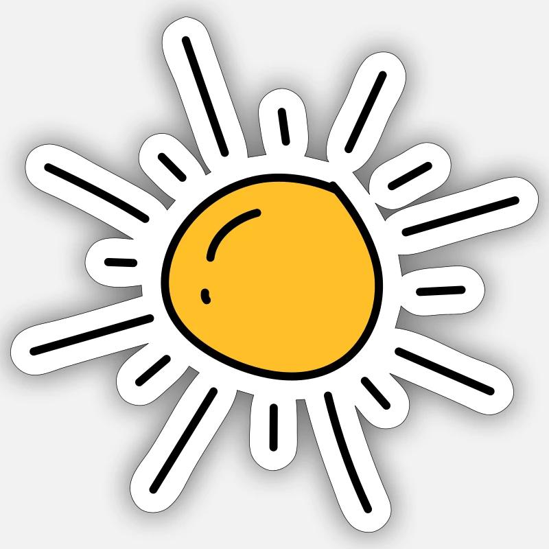 Soleil bicolore Sticker taille S (10 x 10 cm)