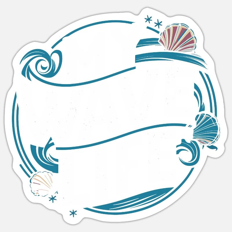 My wave life - Sticker taille S (10 x 10 cm) - blanc mat