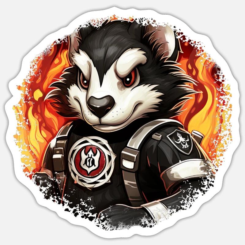 Pompiers Skunk - Sticker taille S (10 x 10 cm) - blanc mat