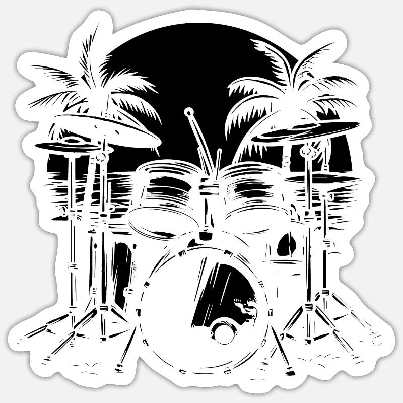 percussion - Sticker taille S (10 x 10 cm) - blanc mat