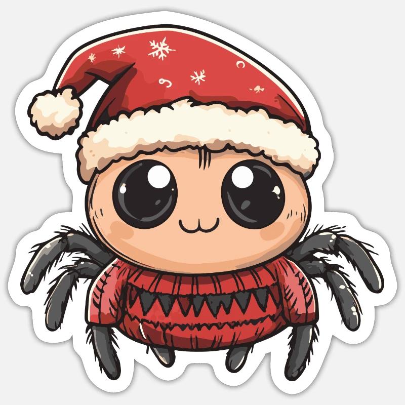 Tarantula Christmas Comic Sticker size S (10 x 10 cm)