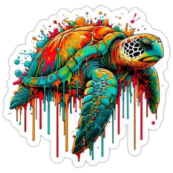 Turtle - Sticker size S (10 x 10 cm) - white matte - Front