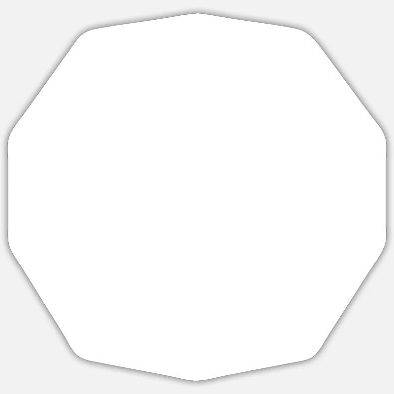 Dodécaèdre blanc Sticker taille S (10 x 10 cm)