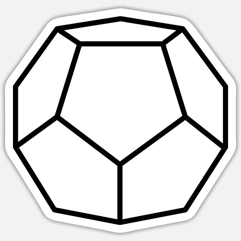 schwarzer Dodekaeder Sticker Größe S (10 x 10 cm)