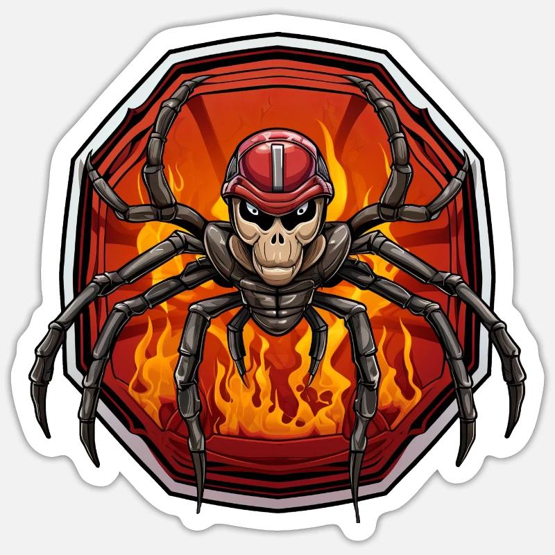 Fire Brigade Spider - Sticker size S (10 x 10 cm) - white matte