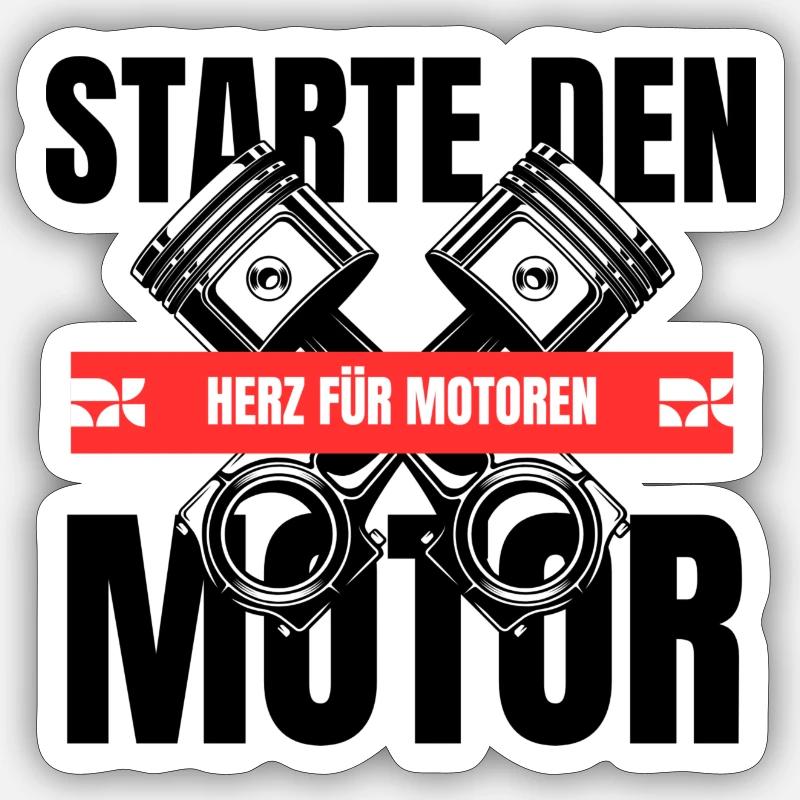 Starte den Motor Sticker Größe S (10 x 10 cm)