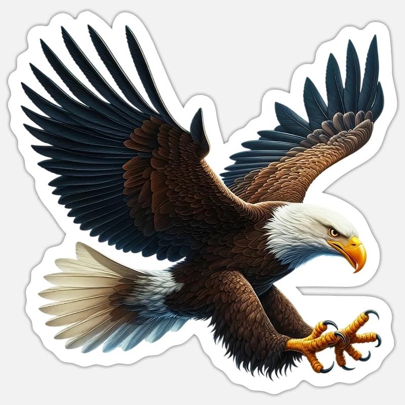Adler - Sticker Größe S (10 x 10 cm) - Mattweiß