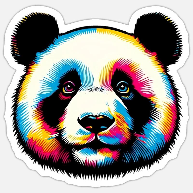 Panda - Sticker Größe S (10 x 10 cm) - Mattweiß