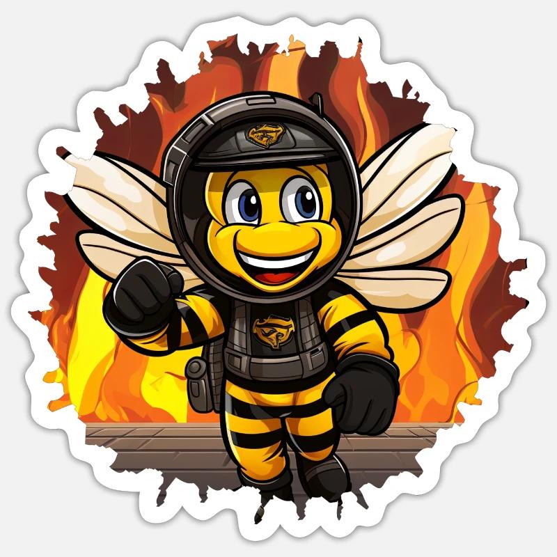 Fire Brigade Bee Sticker size S (10 x 10 cm)