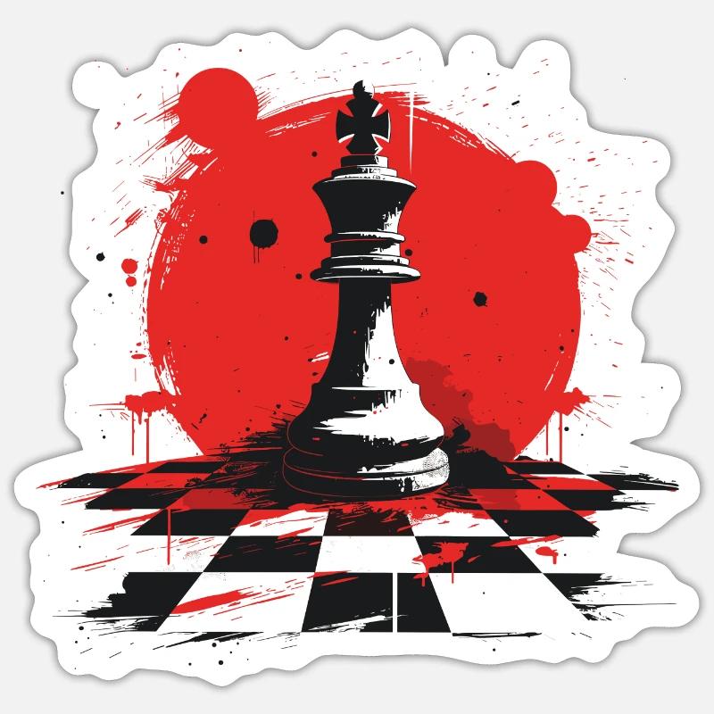 Graphiques de pièces d’échecs Sticker taille S (10 x 10 cm)