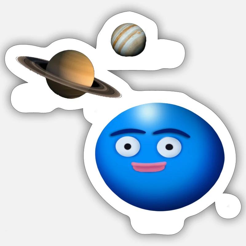 Uranus-Welpe - Sticker Größe S (10 x 10 cm) - Mattweiß