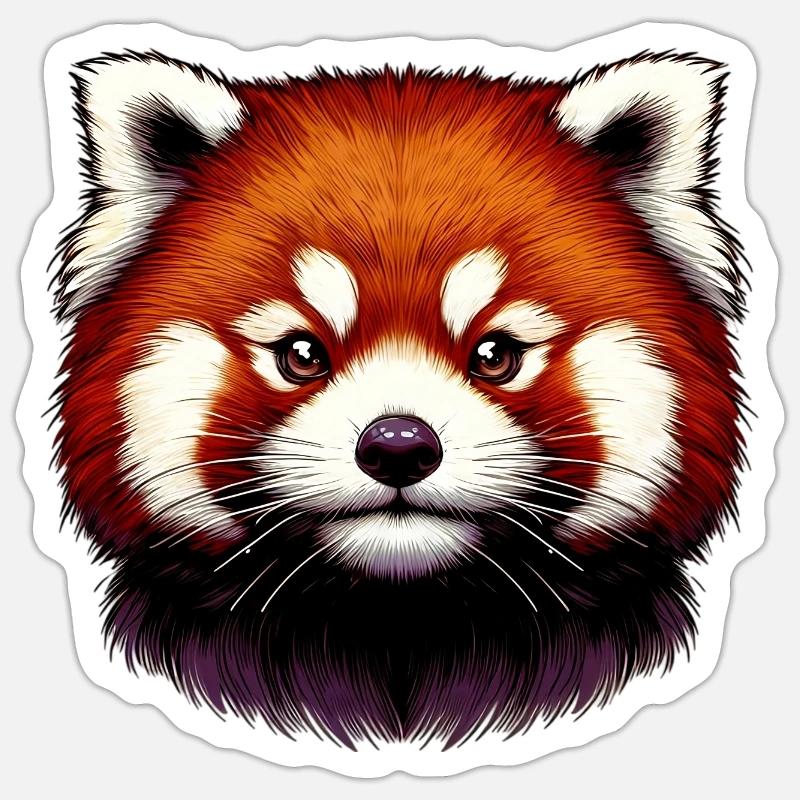 Petit panda - Sticker taille S (10 x 10 cm) - blanc mat