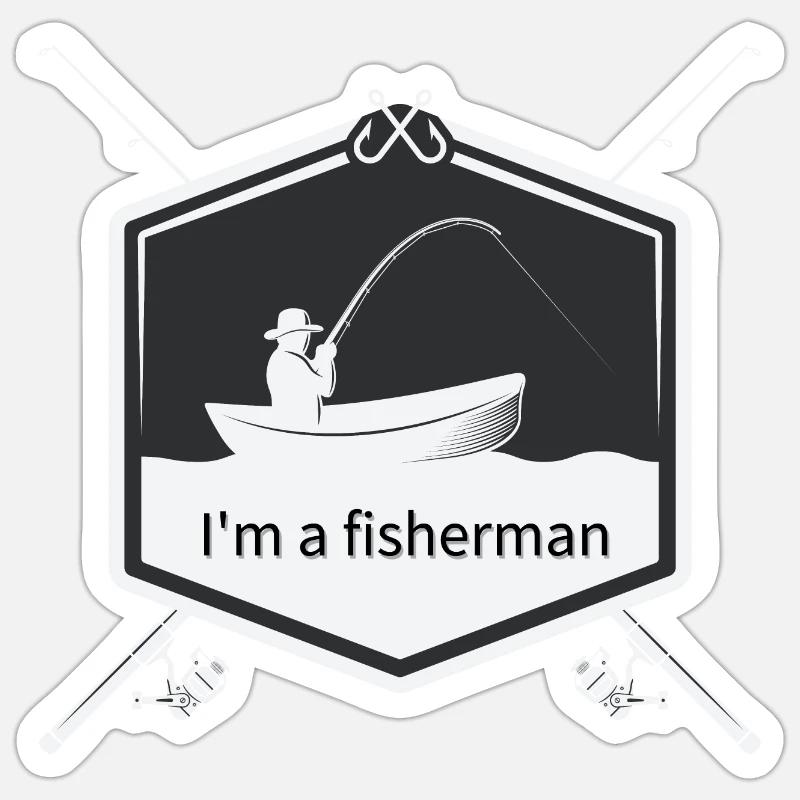 Ich bin Angler #2 Sticker Größe S (10 x 10 cm)