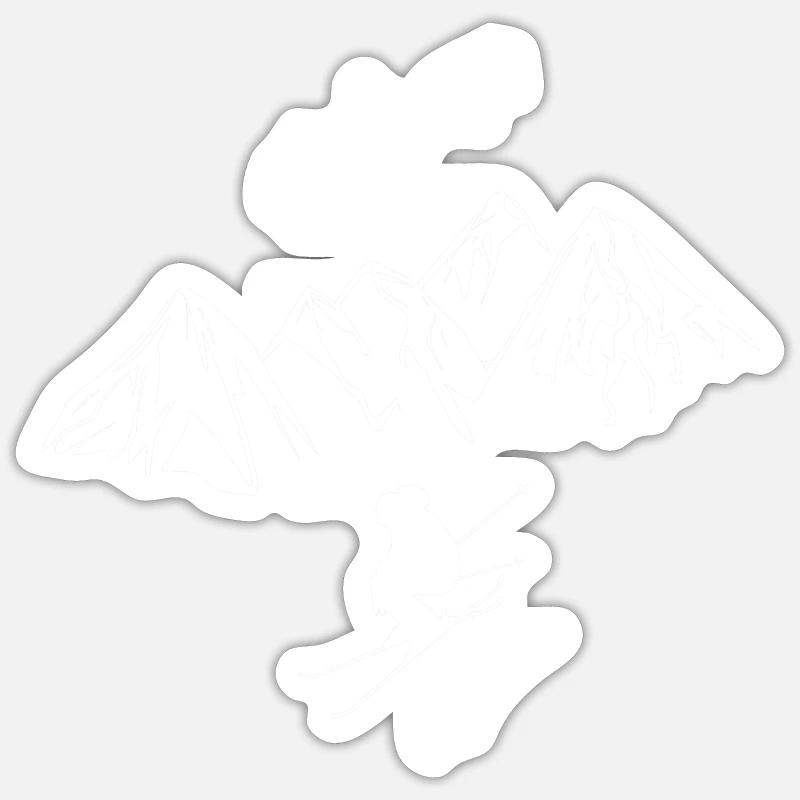 skiing - Sticker size S (10 x 10 cm) - white matte