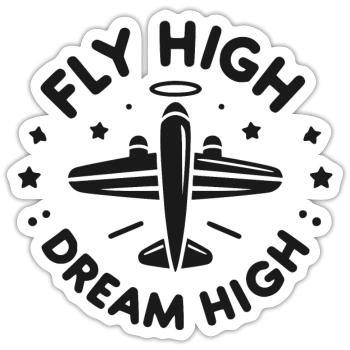 Voler haut, rêver haut - Sticker taille S (10 x 10 cm) - blanc mat - Devant