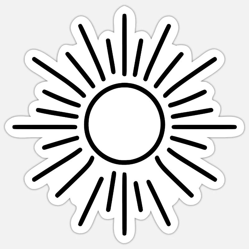 stilisierte Sonne - Sticker Größe S (10 x 10 cm) - Mattweiß